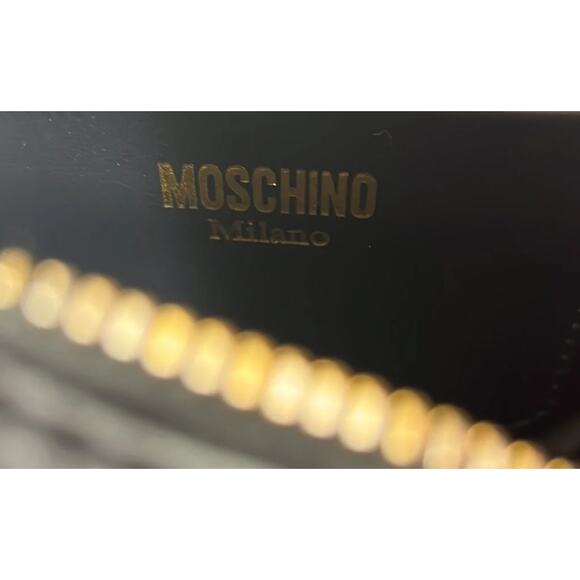 Moschino Heart Bag Leather Black Multicolored Crossbody Alphabet 90's Barbie - Picture 10 of 16